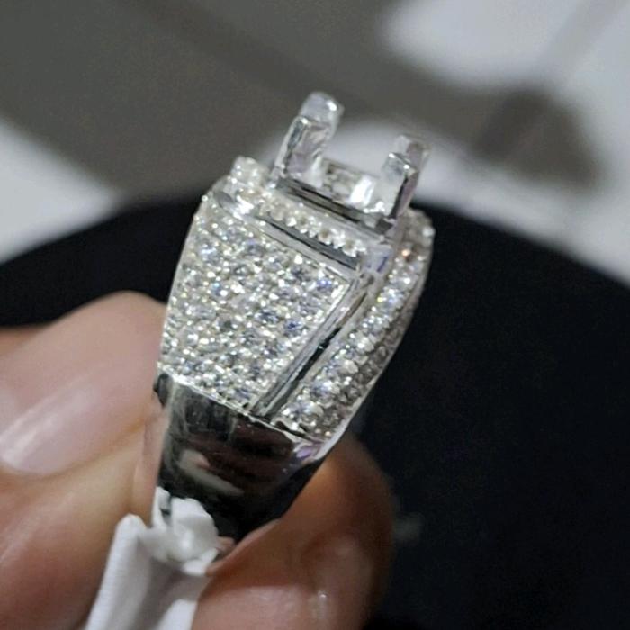 Cincin perak beldogh micro seting terbaru dim 6x4 Rings Elegan