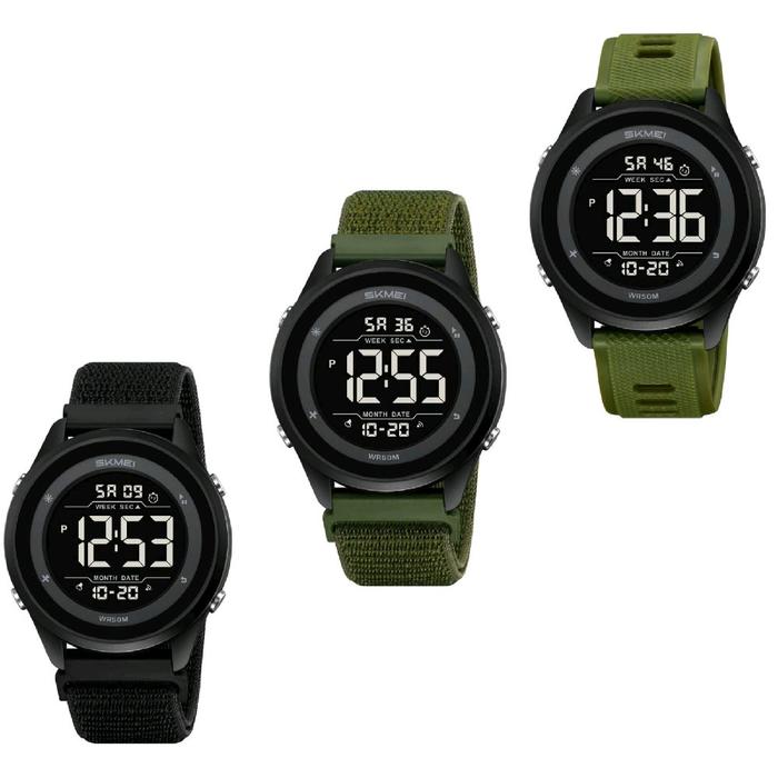 SKMEI 2498 Original Rubber  D=45.5mm 2 Time, Alarm, Timer, Date, El Light, Stopwatch Water Resistant