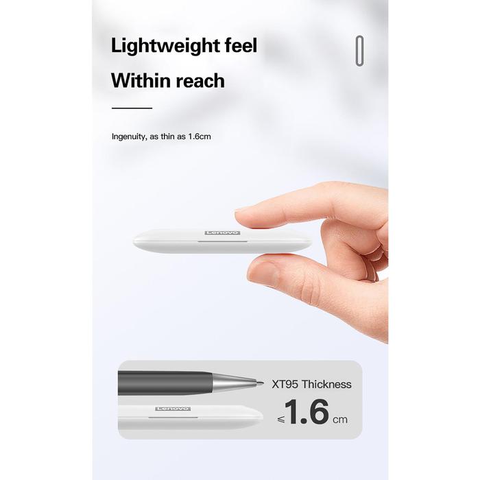 Lenovo 100% Headphone Nirkabel Bluetooth Asli XT95 TWS Earphone