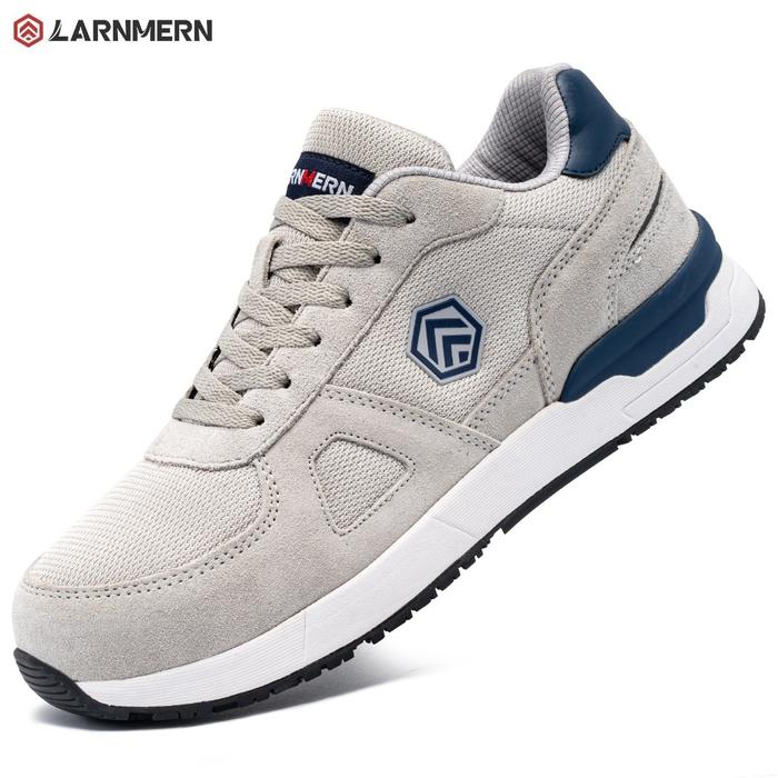 (READY STOCK) LARNMERN Safety Shoes Mens Sneakers Steel Toe Construction AntiStatic Work Shoes Pria 