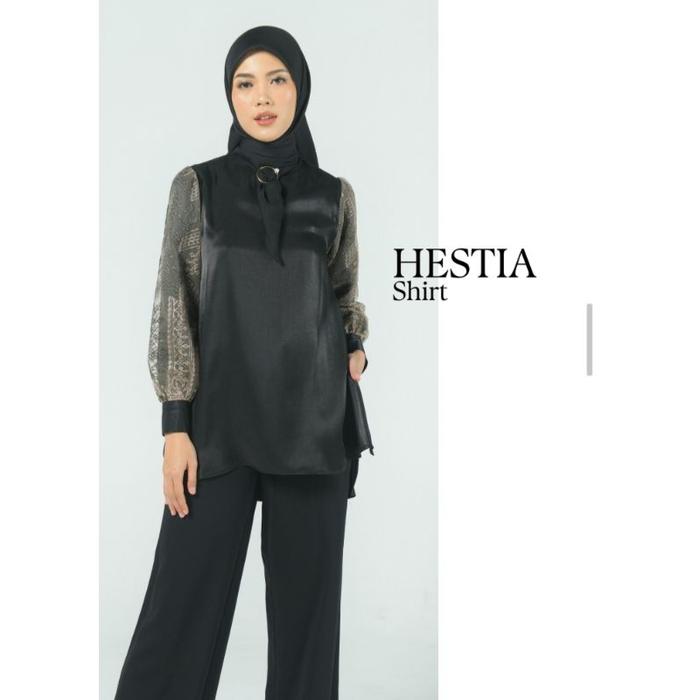 Zoya Hestia Blouse-BLOUSE KERJA - CASUAL- FORMAL Basic Wanita Atasan Hitam Mewah