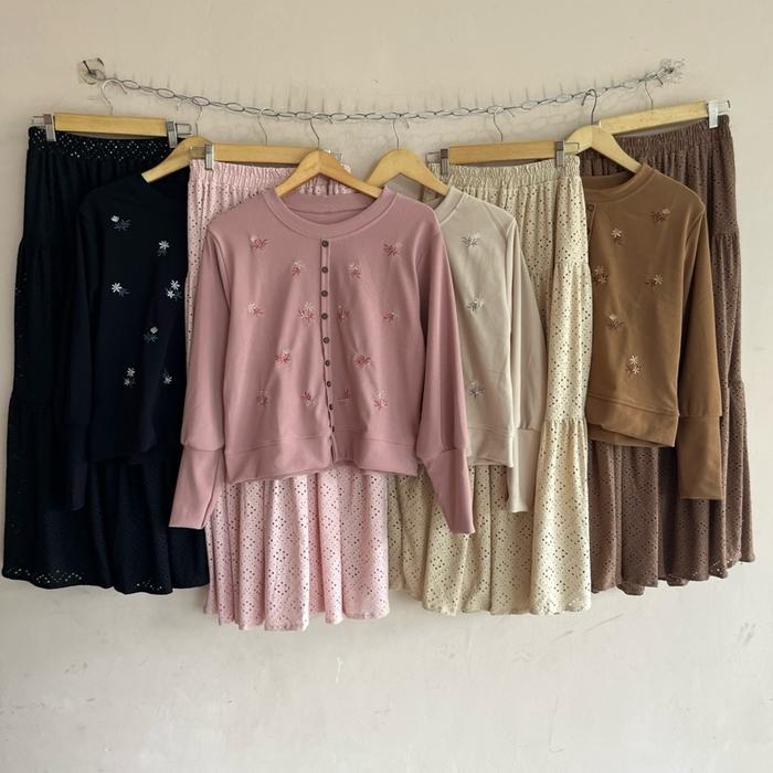 Calista Set Rok Bordir | Setelan Rok
