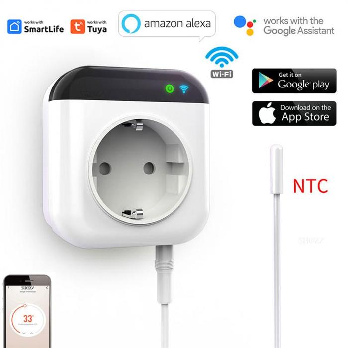 Tuya WIFI Smart Thermostat EU Socket & Temperature Measurement Smart