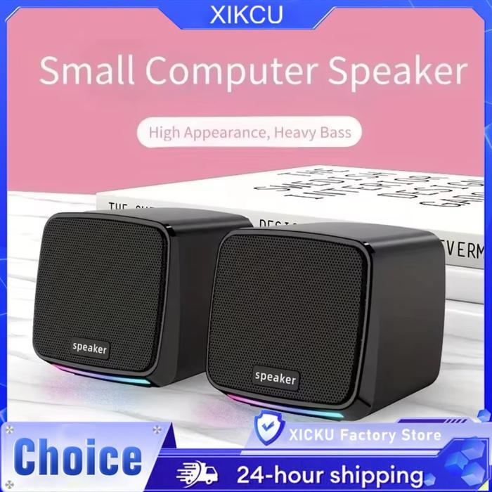 Computer Speakers Mini Speakers With Cool Lights Stereo Sound Usb Powered 3.5Mm Portable Speakers Fo