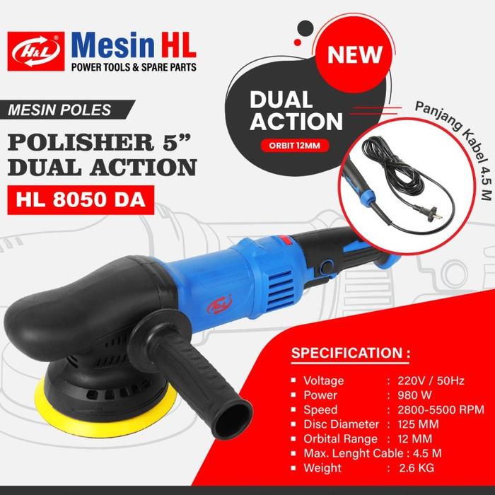 hl HL8050DA Mesin Poles Dual Action 5"