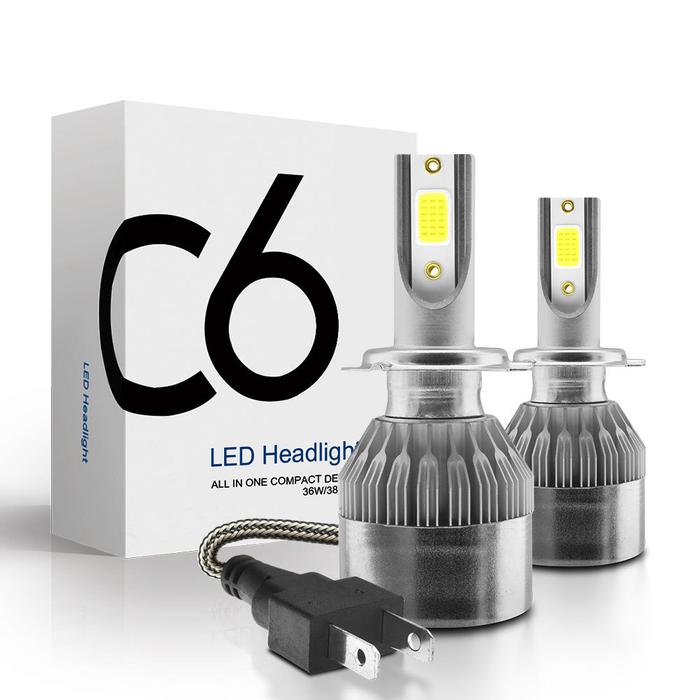 100 Pcs/Lot 50 Pasang Led Headlight Lampu C6 LED H7 H4 LED 3000K