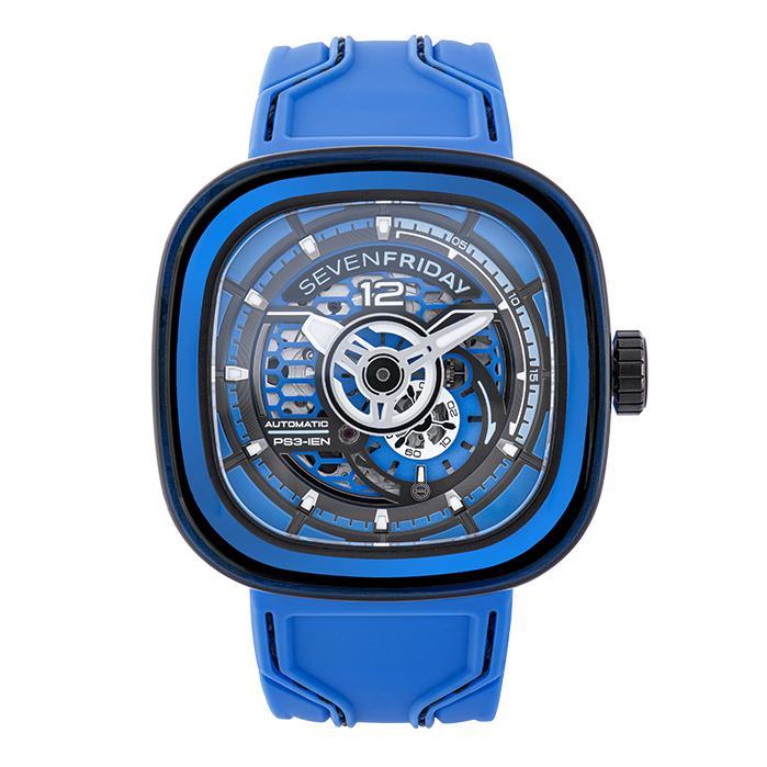 Jam Tangan Sevenfriday PS3/04 Automatic Skeleton Carbon Blue Original dengan Garansi Digital
