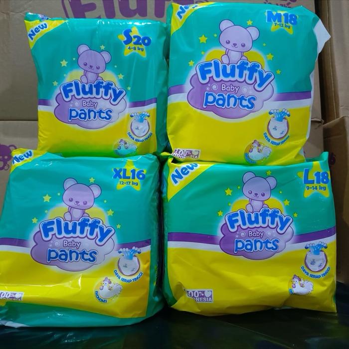 [PAKET 1 BALL] FLUFFY BABY PANTS FLUFFY POPOK BAYI CELANA MINI SIZE