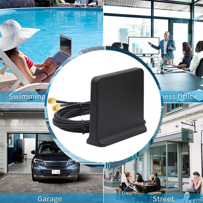 Signal Boost 5G 4G LTE 3G GSM Mimo Aerial High Gain 12Dbi 600-6000Mhz External Omni WiFi Antenna(Bla