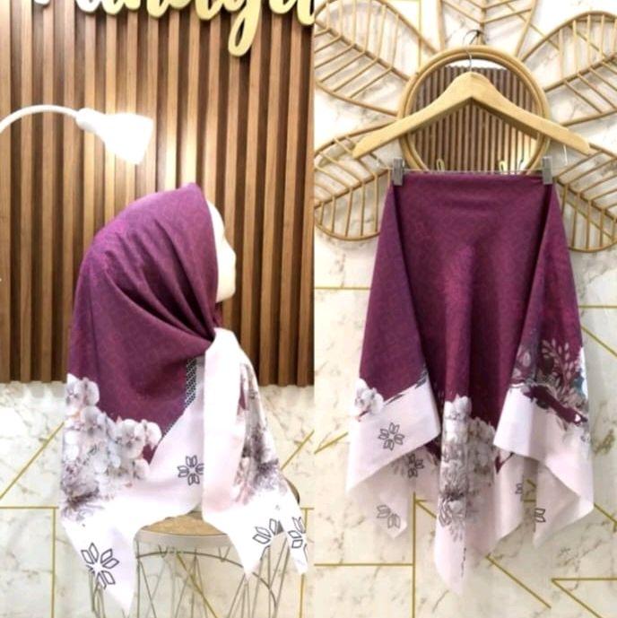 KERUDUNG SEGI EMPAT HIJAB MOTIF SUBLIME KODE 141 PINK MAGENTA