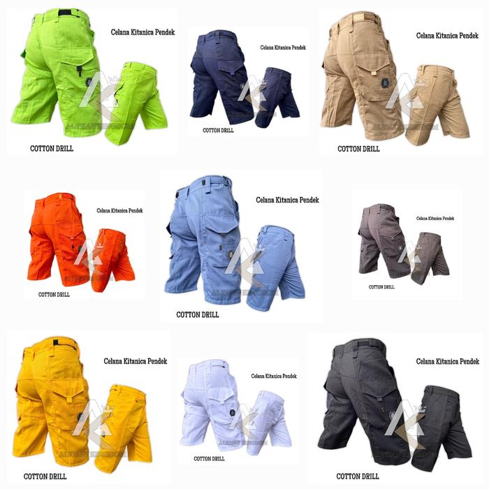 Kitanica Jumbo Celana Tactical Pendek 3/4 PDL Kargo Short Pants Cotton Drill Berbagai Warna