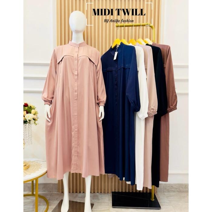AniYa | Qiara Midi Dress Muslimah Wanita untuk Dailywear Terbaru