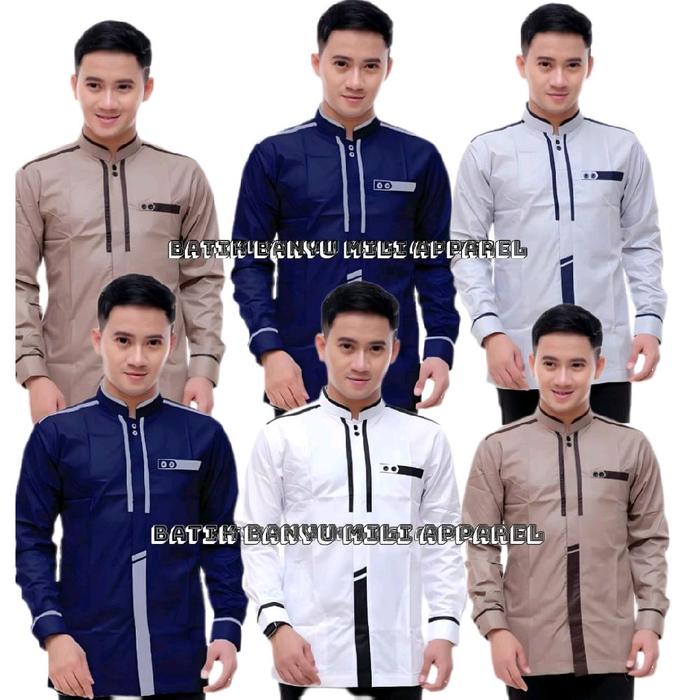 Seragam Hadroh Azzahir Motif Katulistiwa Baju Koko Habib Bidin Assegaf Koko Muslim Pria Dewasa koko 