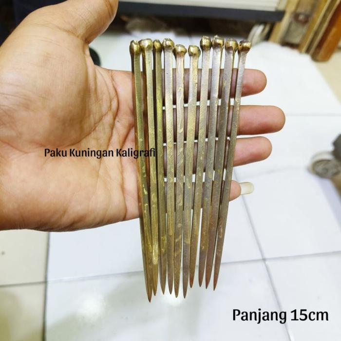 Paku kayu Kuning Kaligrafi Arab 15Cm paku Kayu dan tembok