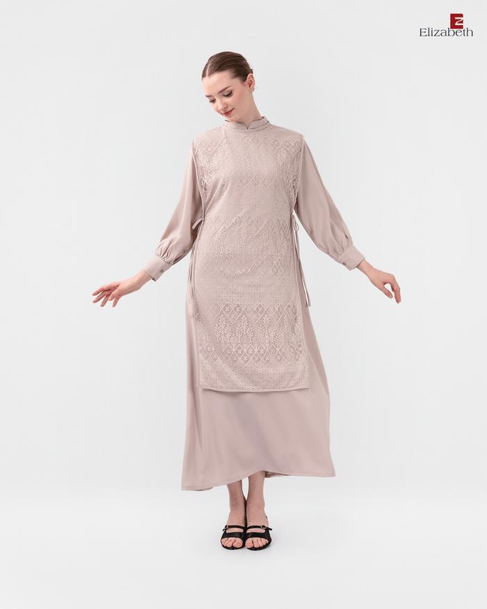 Elizabeth - Gamis Kombinasi Rompi Brokat 0595-2239