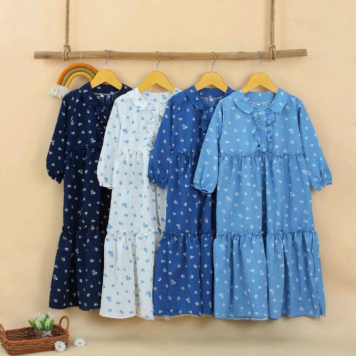 Gamis Elora anak perempuan bahan crinkle elora