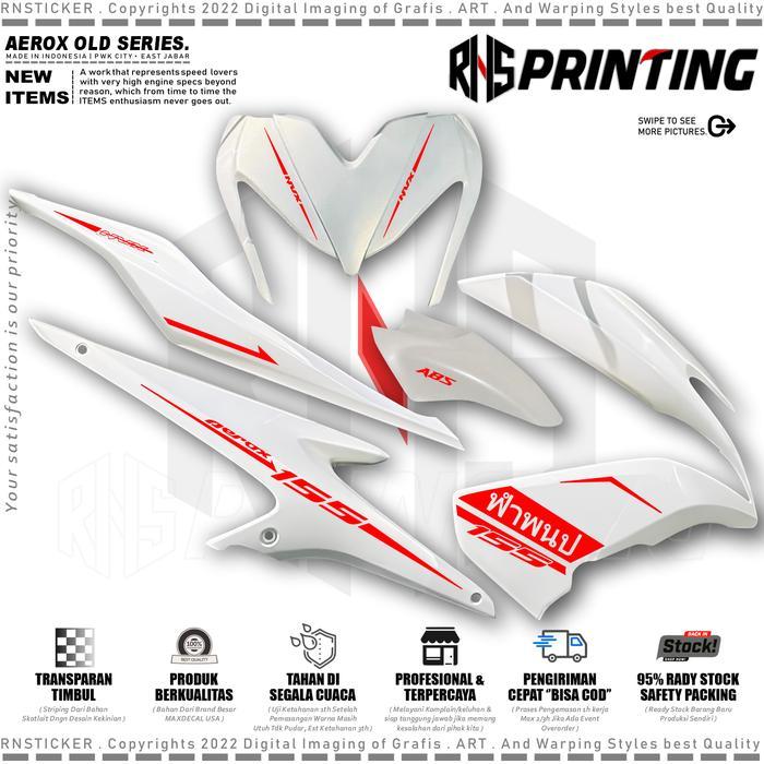 V9 Cutting Sticker Striping Aerox Old 2016-2020 Striping Transparan Aerox 155 Thailand Simple Style