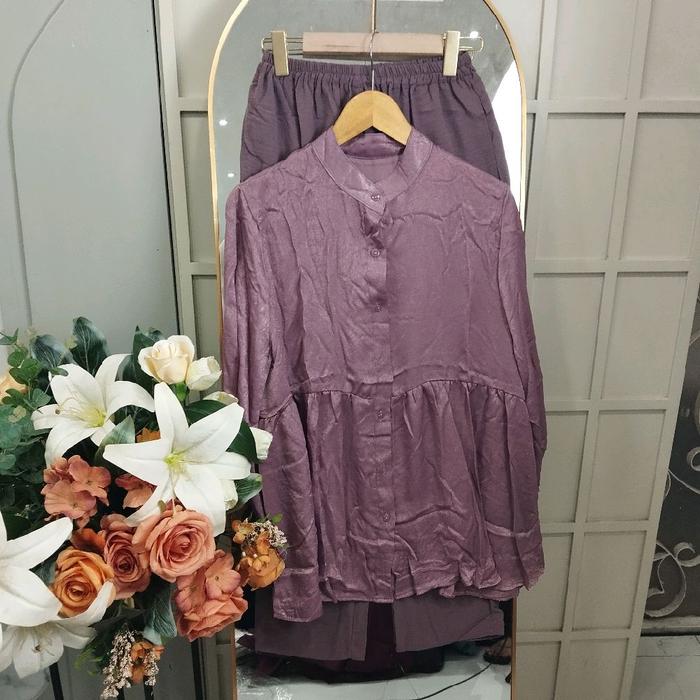 Angelina setcel silk warna lilac wanita dewasa C015