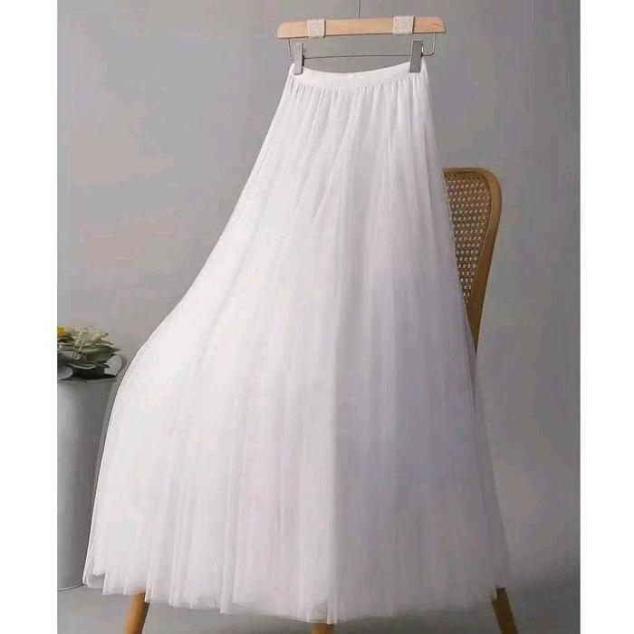 Rok tutu tile premium putih tunik outer set