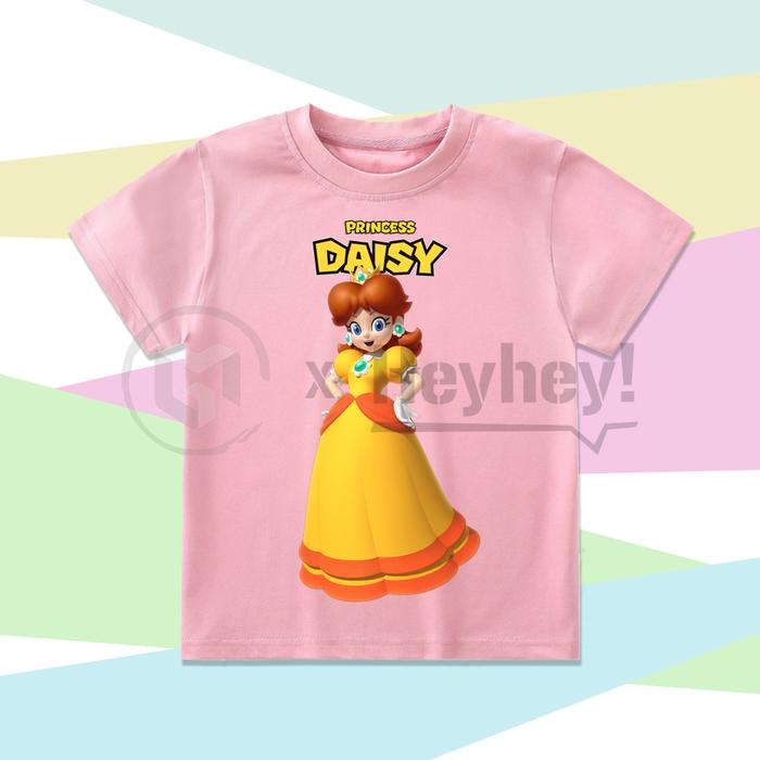 Kaos Anak Motif Karakter Princess Daisy The Super Mario