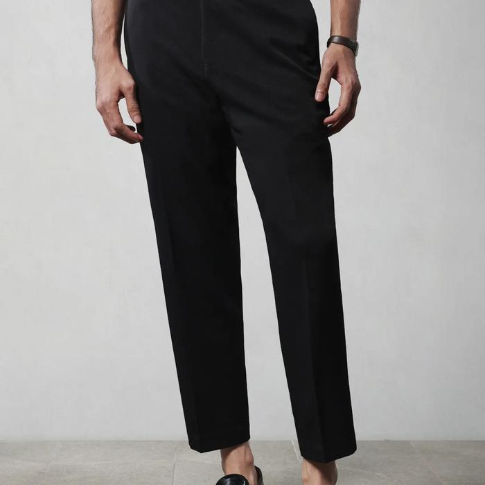 Heymale Ankle Smart Peazy Pants Black Celana Bahan Pria