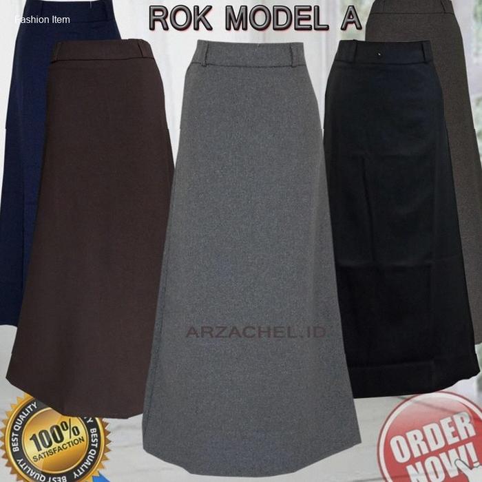 Rok A Line Panjang Polos Formal Kerja Kantor / Rok Kerja Panjang Hitam A Bahan Formal Kantor / Rok A