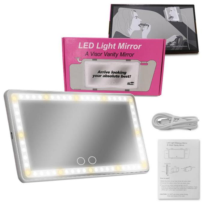 Car Led Makeup Mirror Car Mirror Vanity Makeup Mirror With 60 LED