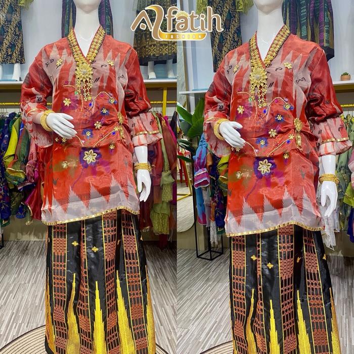 Baju Bodo Lakbu Modern Organza Sultan Sulam Bordir Lagosi Adat Bugis Makassar Pesta Ready Stock -Alf
