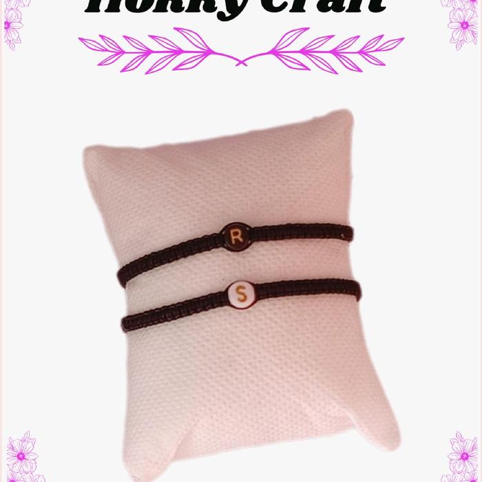 gelang serut tali giok custom insial,gelang serut inisial