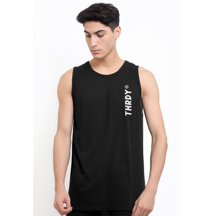MTL43 Kaos Kutang Sleeveless Tank Top Singlet Pria Bahan Instacool SVN "Thrdy Ver Dakir" Hitam