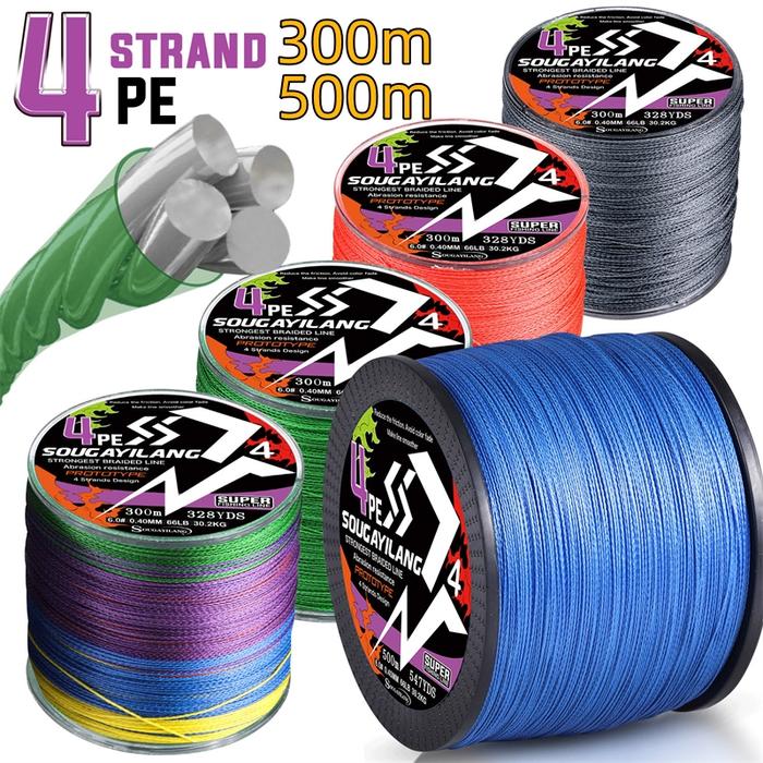 Sougayilang PE X4 300M 500M Senar Pancing Kuat Dan Anti Keriting Braided Benang PE benang PE Pancing