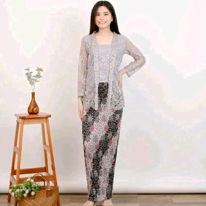 kebaya bali semi prancis lengan panjang (KEBAYA SAJA) couple hitam
