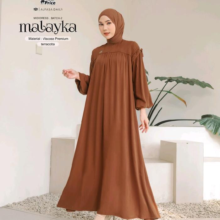 Baju Muslim Wanita Terbaru malayka Dress by Alfasa daily - Dress Dewasa Mewah Kondangan Pesta