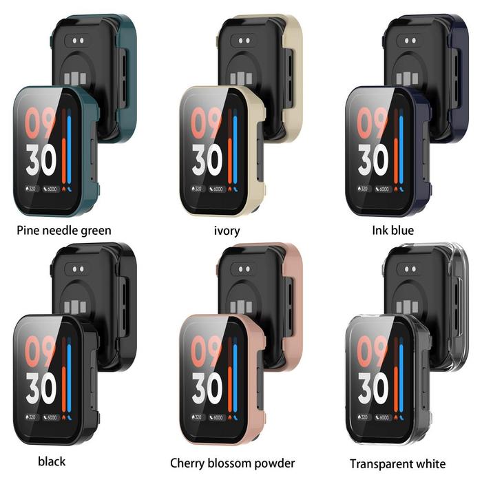 Tempered Glass + Case for Realme Watch 3 Pro Smart Watch PC Frame