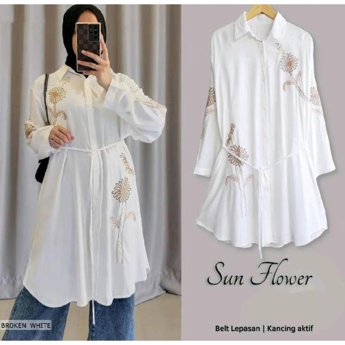 READY STOCK AZALEA TUNIK BORDIR RAYON TWILL
