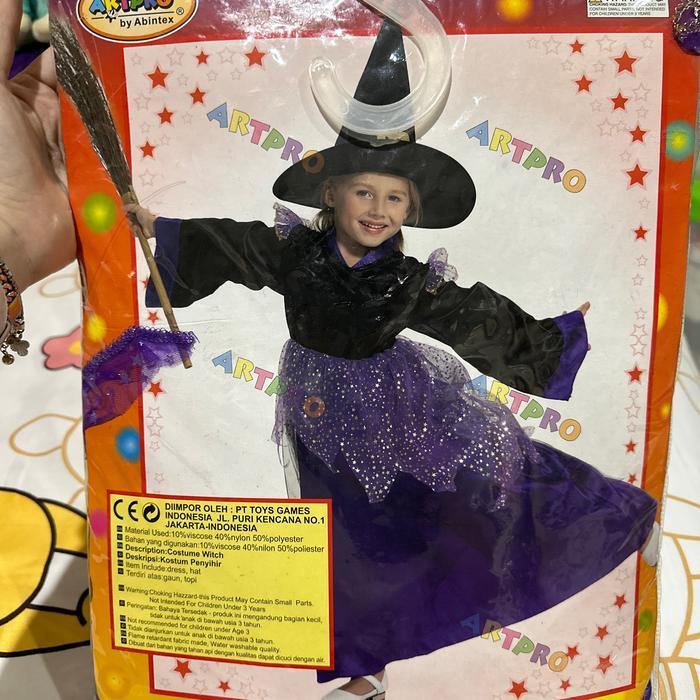 Kostum Halloween Witch Artpro party costum penyihir