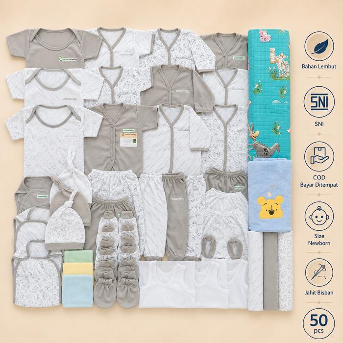50Pcs Baju Bayi Setelan Lengan Panjang Kutung Pendek Gift Newborn LM