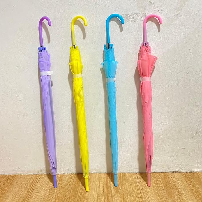 Payung Anak POLOS Diameter 100CM FREE Packing Kardus Super Cute Lucu Ready 4 Pilihan Warna / Payung