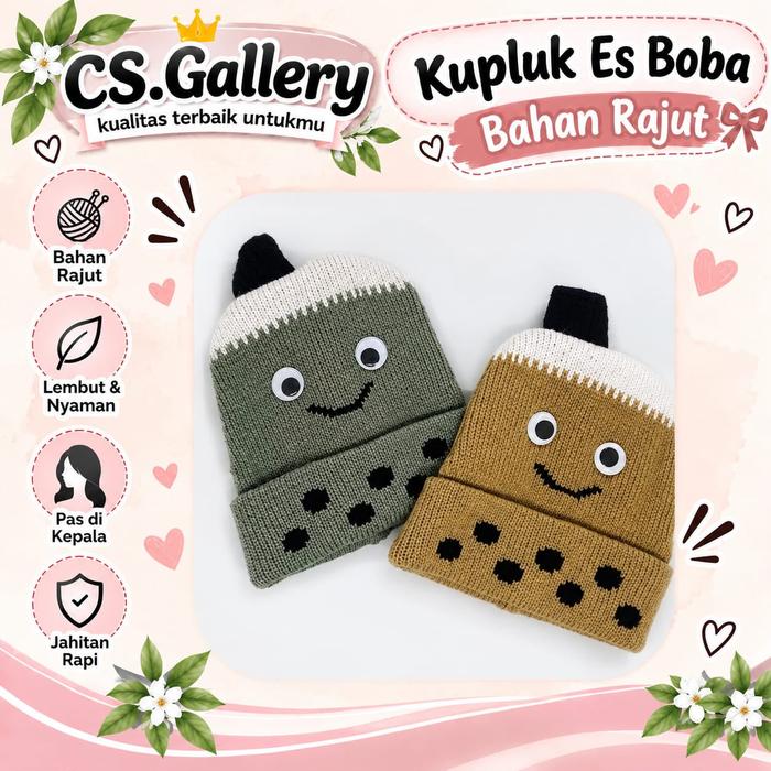 KUPLUK ANAK MOTIF ES BOBA / KUPLUK BAYI BOBA ICE SMILE