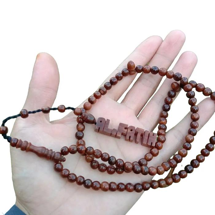tasbih nama kaukah asli bentuk bulat ukuran 7mm isi 99biji Motif