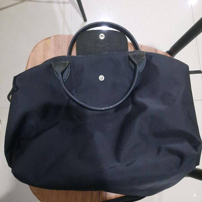 preloved tas longchamp medium black original