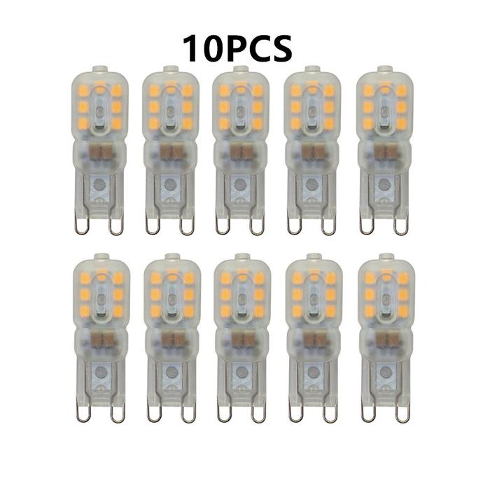 10 buah G9 bola lampu LED 3W AC 220V SMD2835 lampu sorot j putih