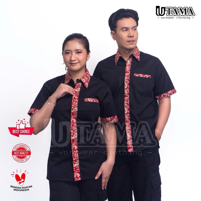 Kemeja Kerja Batik Bebek Sinjay - Seragam Bebek Harissa - Seragam Driver - Seragam Kerja Pegawai ata