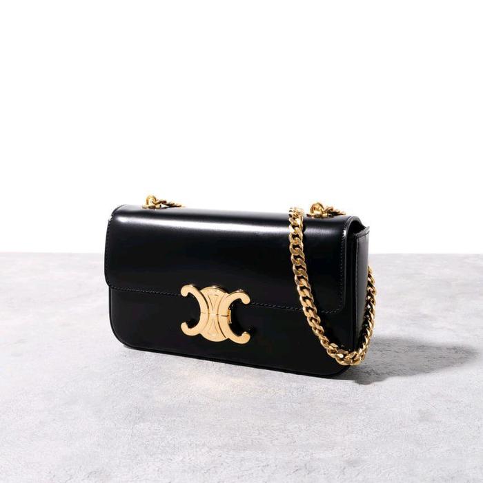 Tas Wanita Triomphe Chain Shoulder Bag Calfskin
