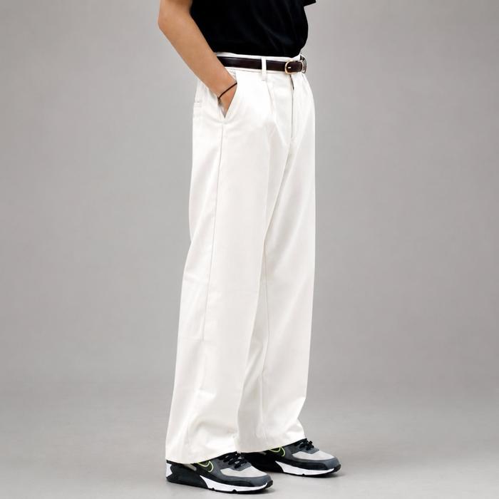 Shura explicit - Praus Trouser Wide Pants Pria Loose Relaxed Pinggang Karet Wide Pleated Celana Panj