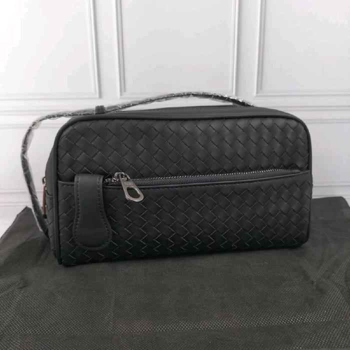 CLUTCH POUCH PRIA TAS TANGAN JINJING LEATHER ANYAM MIROR BOVEN8099