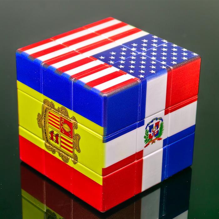 3D Printing National Flags 3X3X3 Magic Cube Earth Mappa Mundi  Puzzle