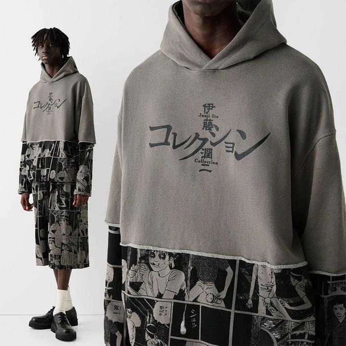 Hypestore Hoodie Pria Bershkka X Junji Ito Terbaru