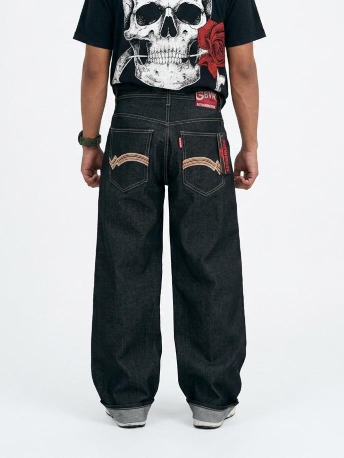 Celana denim gombrong selvedge premium / celana denim pria panjang / denim gombrong selvedge / baggy