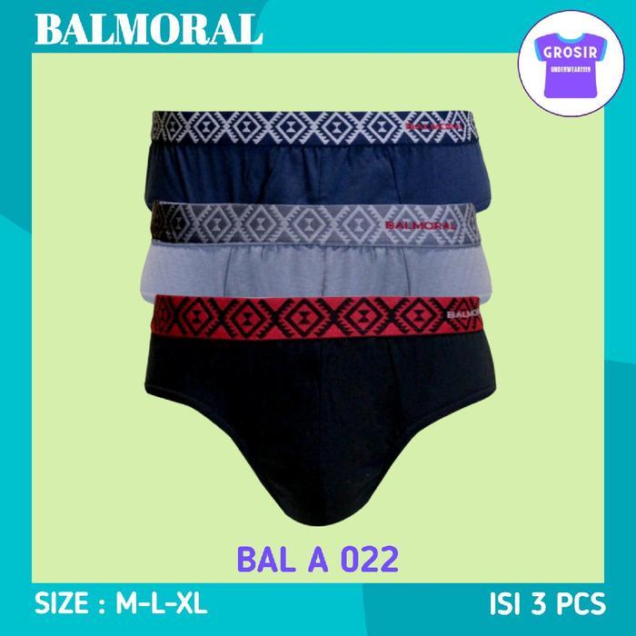 Balmoral Celana Dalam Pria Dewasa BAL A022 Isi 3 pcs Bahan Katun